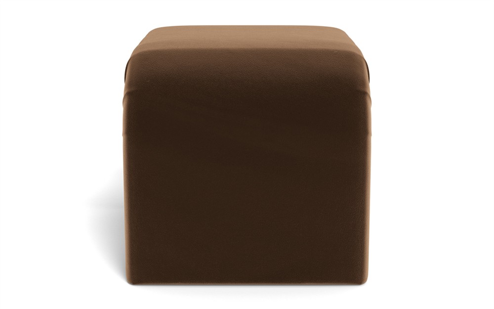 Loreta Molasses Performance Velvet Ottoman | Kathy Kuo Home