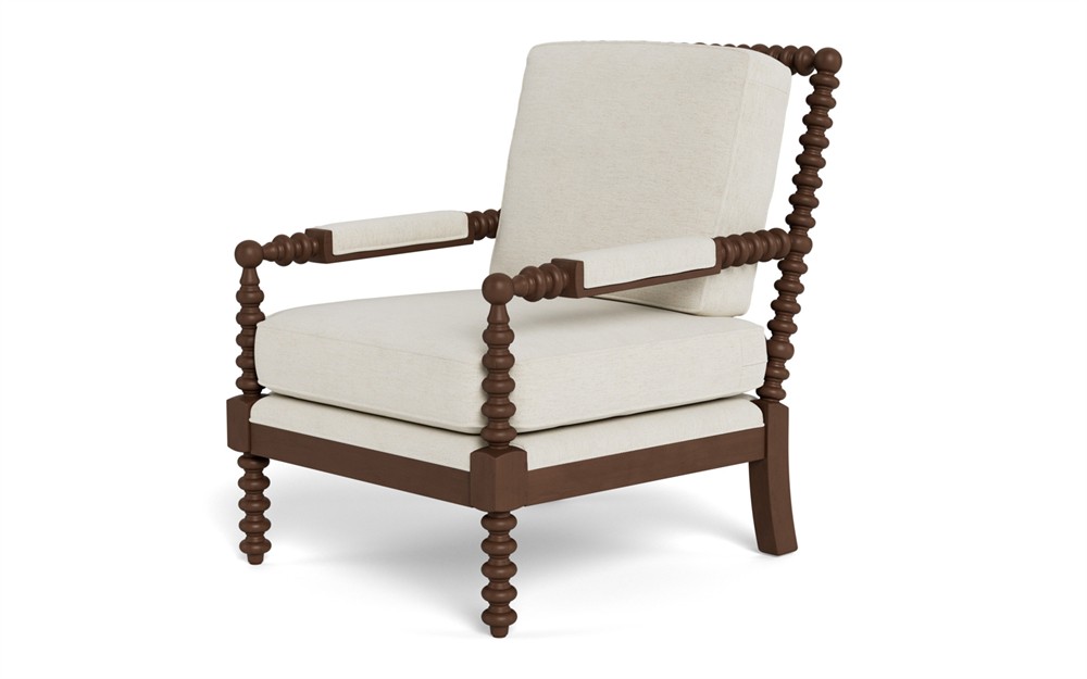 Nottingham Heathered Ivory Crypton Performance Flecked Chenille Chair|