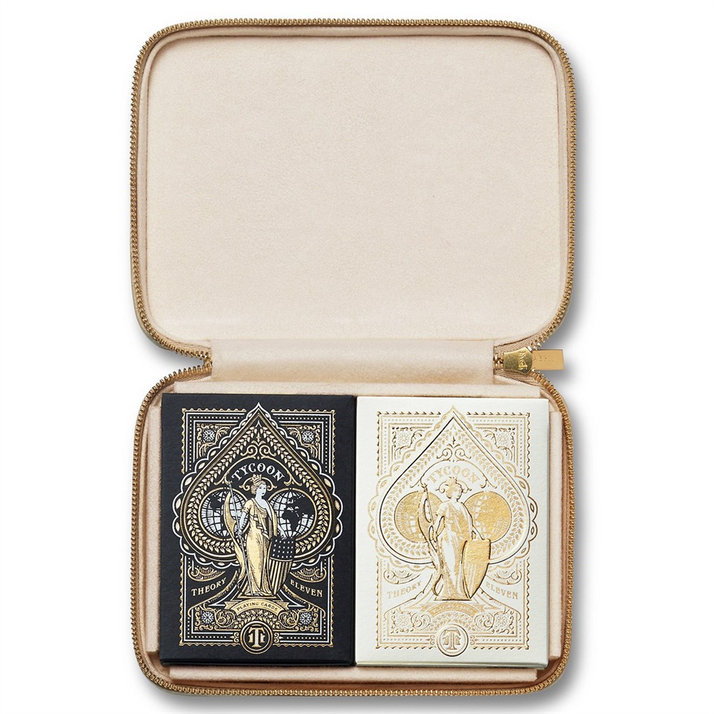 AERIN Enzo Modern Classic Fawn Leather Case Travel Card Set|