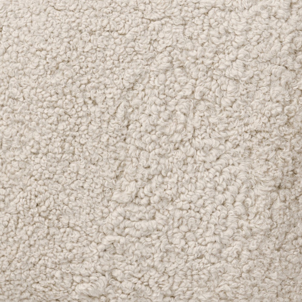 Demi Beige Shearling Accent Stool|