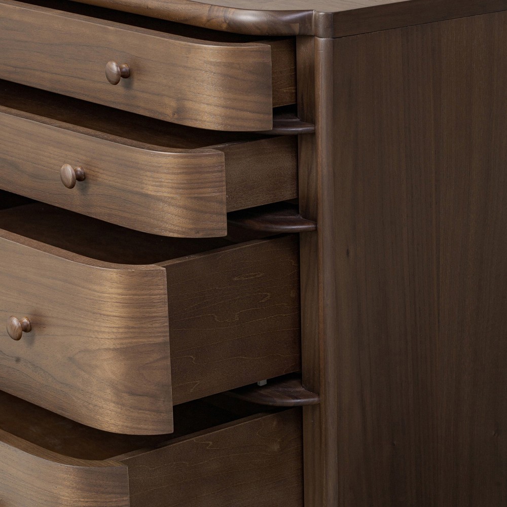 Agatha Dark Brown Walnut Nightstand|