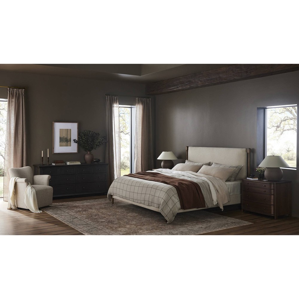 Agatha Dark Brown Walnut Nightstand Wide (Over 29