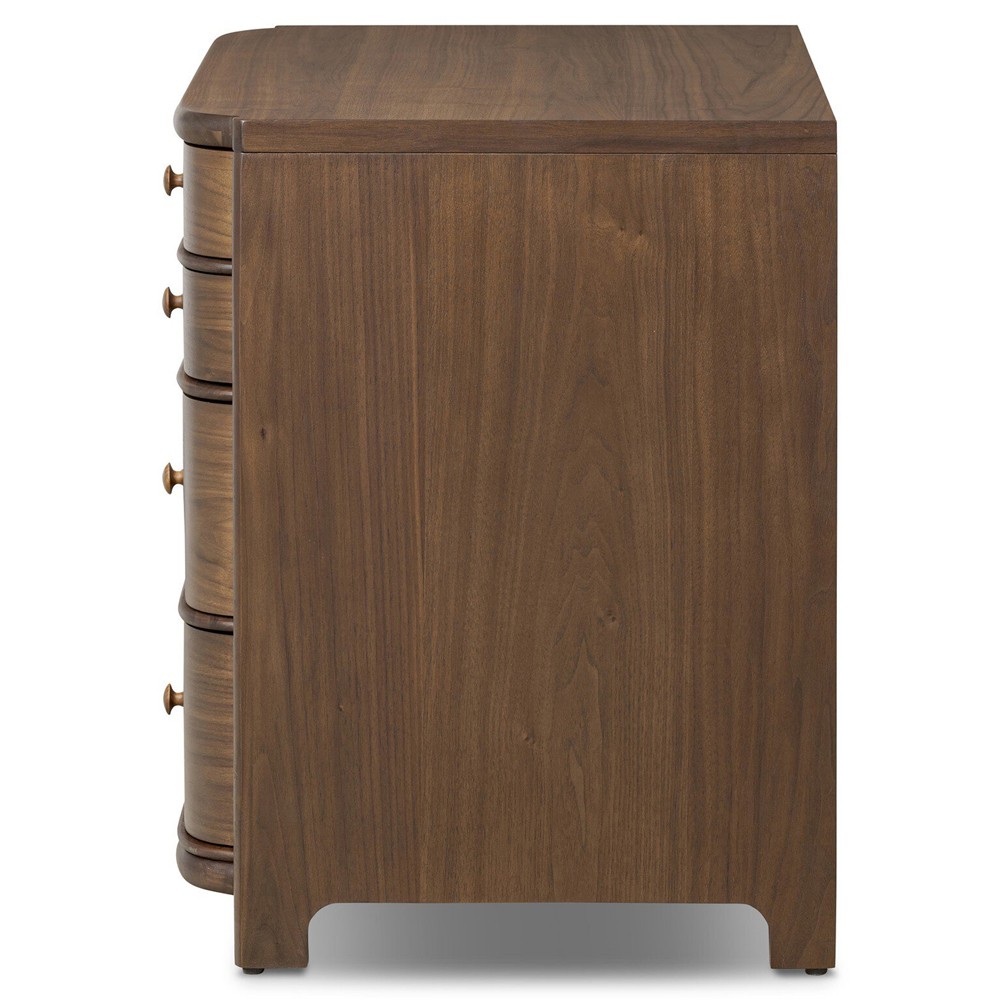Agatha Dark Brown Walnut Nightstand|