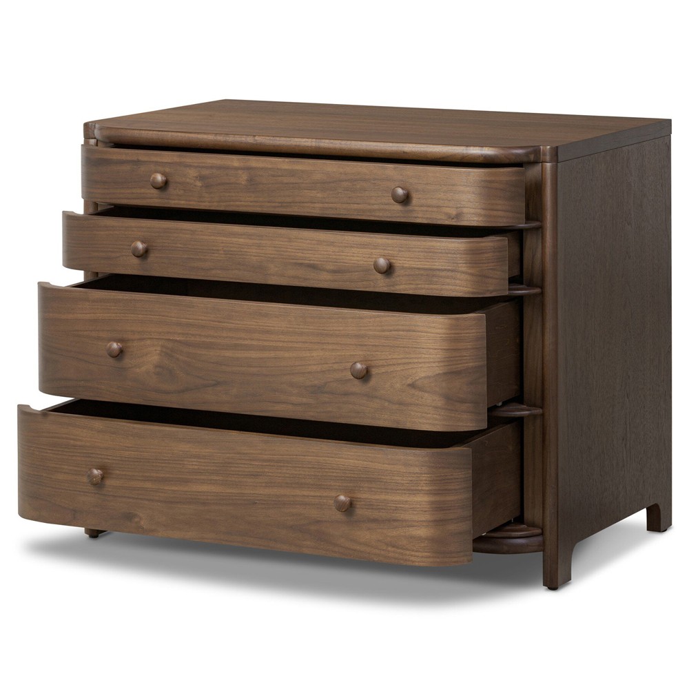 Agatha Dark Brown Walnut Nightstand|
