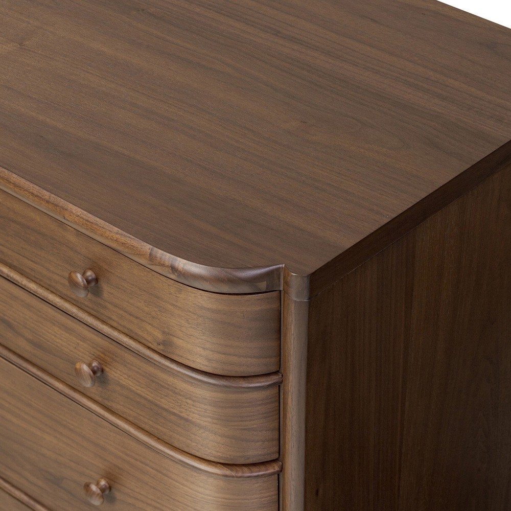 Agatha Dark Brown Walnut Nightstand|