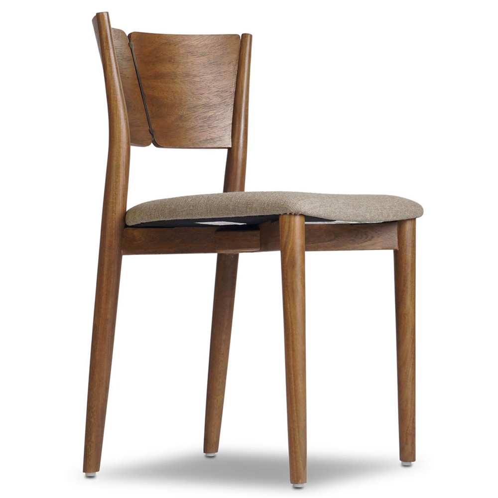 Gianna Updated Traditional Beige Performance Brown Wood Dining