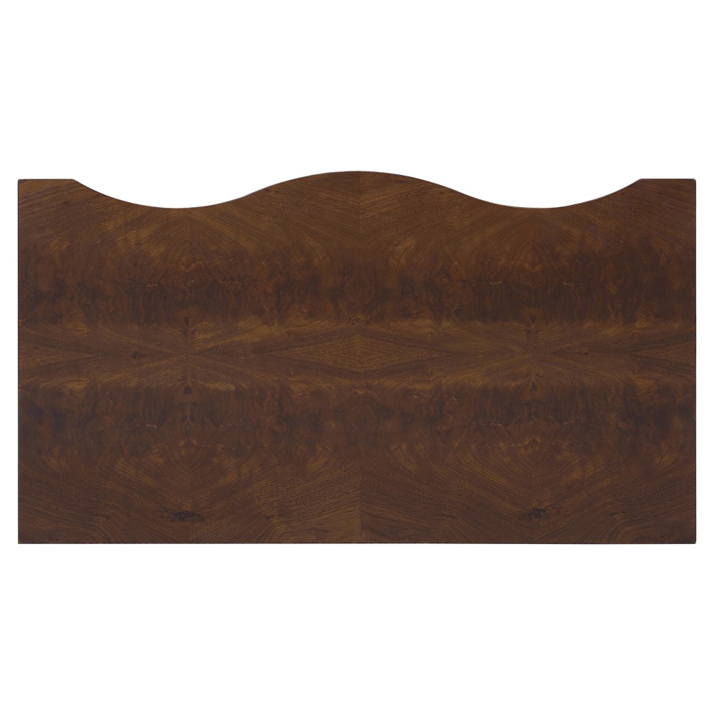 Alaine Updated Traditional Dark Brown Walnut Wood Curved