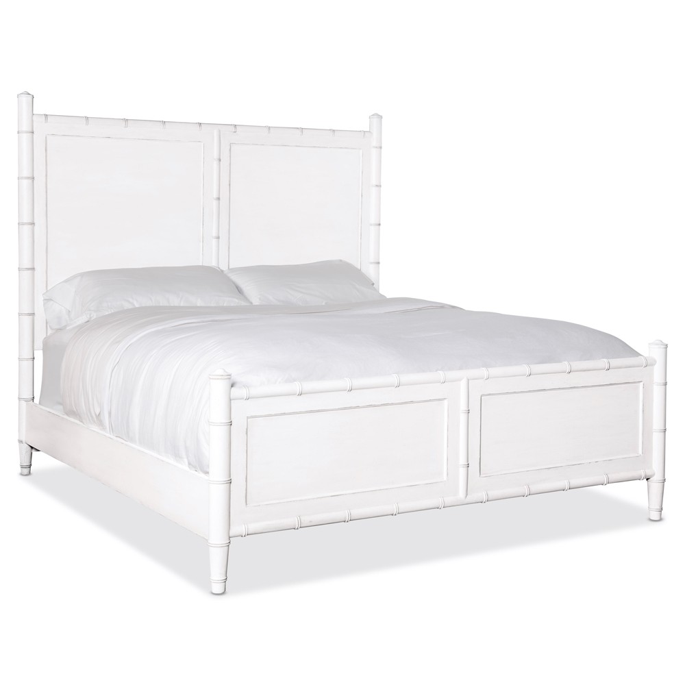 Sharise Coastal Beach White Wood Bed - King|