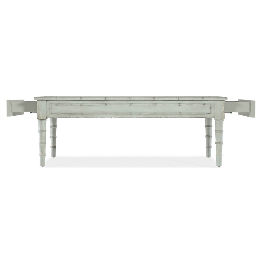 Stella Updated Traditional Light Blue Maple Wood Rectangular Cocktail Table|