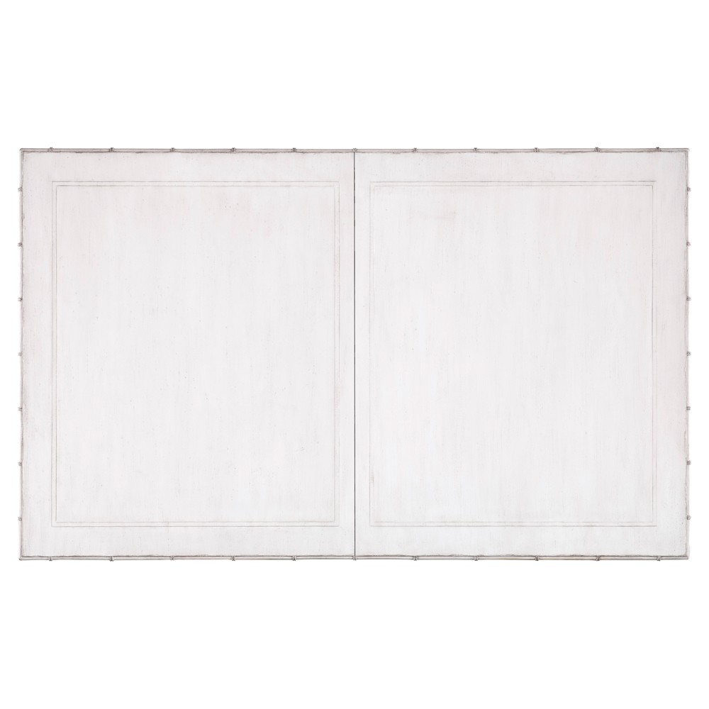 Sharise Coastal Beach White Wood Rectangular Extendable Dining Table - 68-88"|