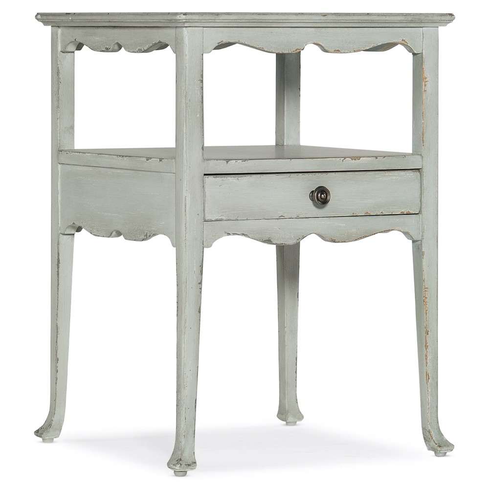Steph French Country Light Blue Maple Wood Square Side Table|