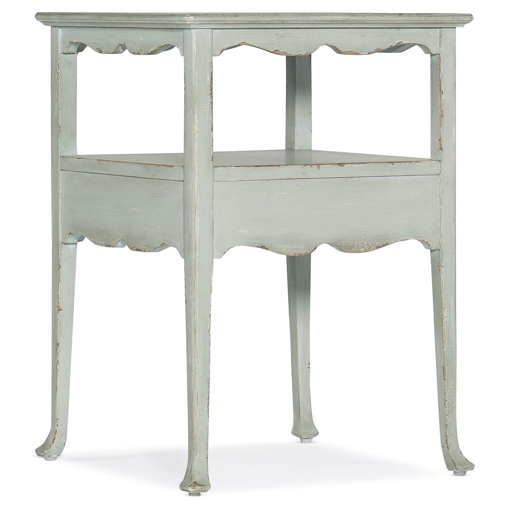Steph French Country Light Blue Maple Wood Square Side Table|