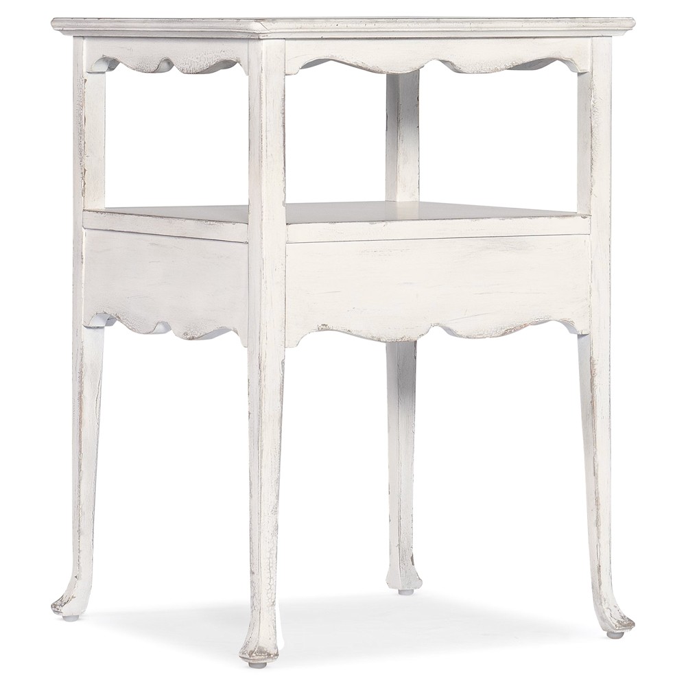 Steph French Country White Maple Wood Square Side Table|