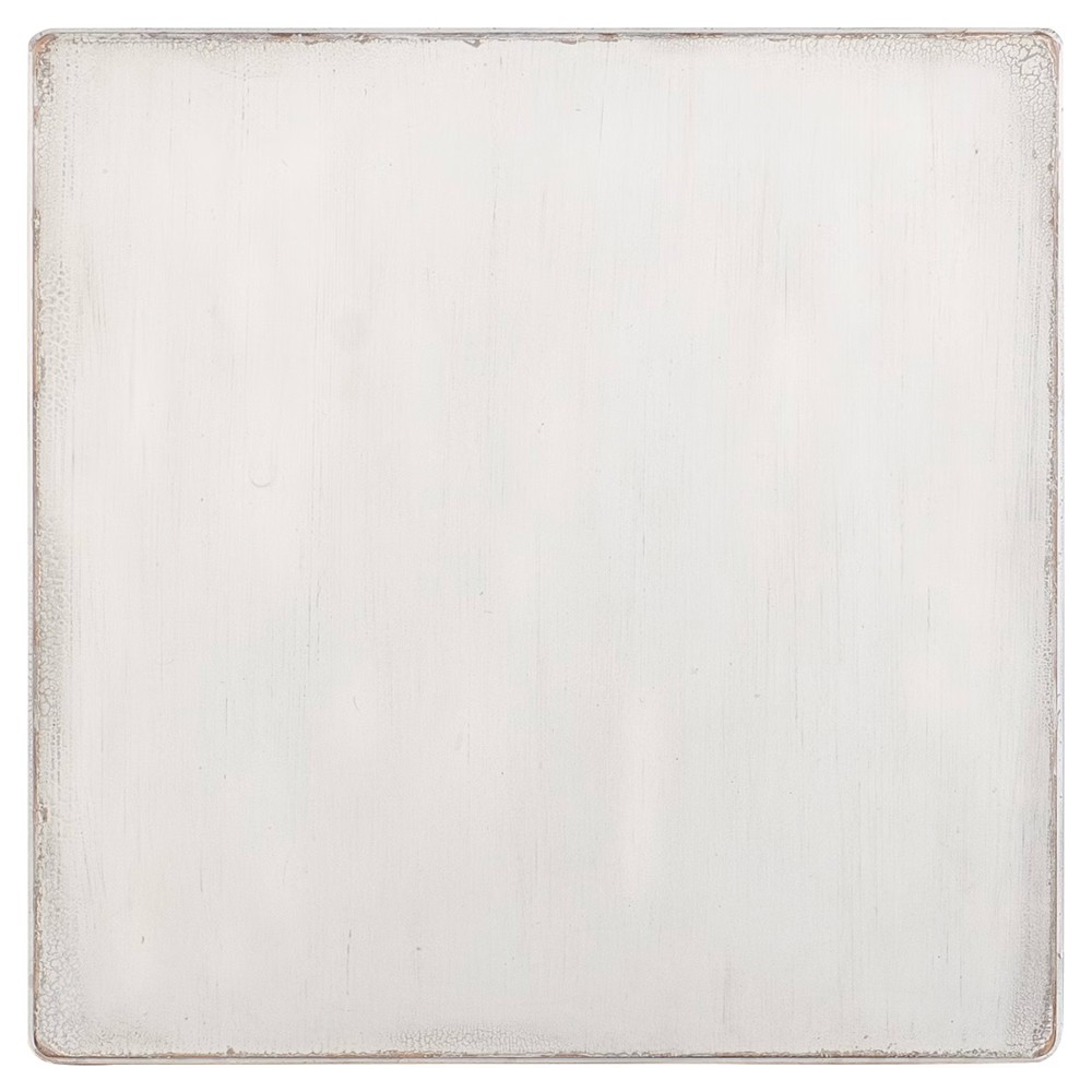 Steph French Country White Maple Wood Square Side Table|