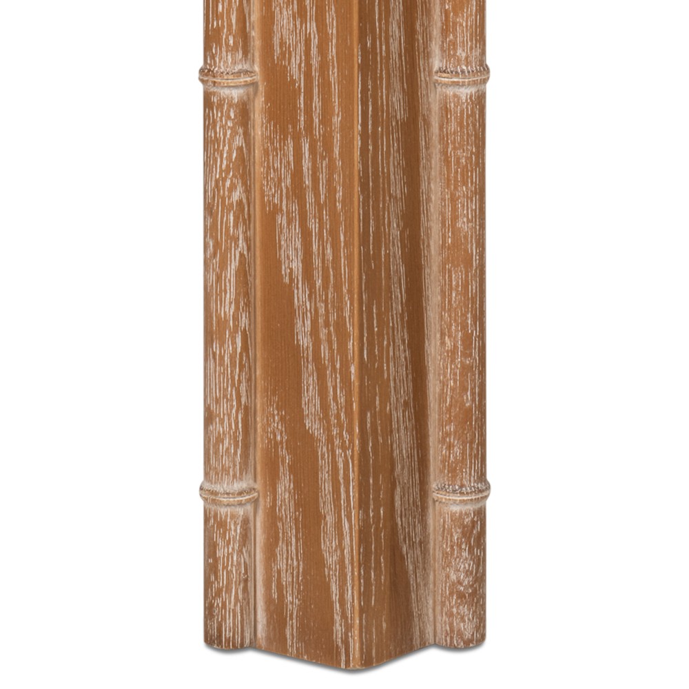 Caroline Coastal Beach Brown Oak Bamboo Rectangular Dining Table - 79"|