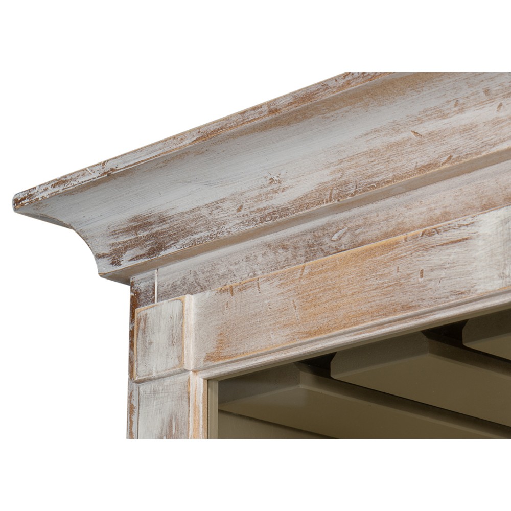 Diana Updated Traditional Distressed White Pine Wood Hutch|
