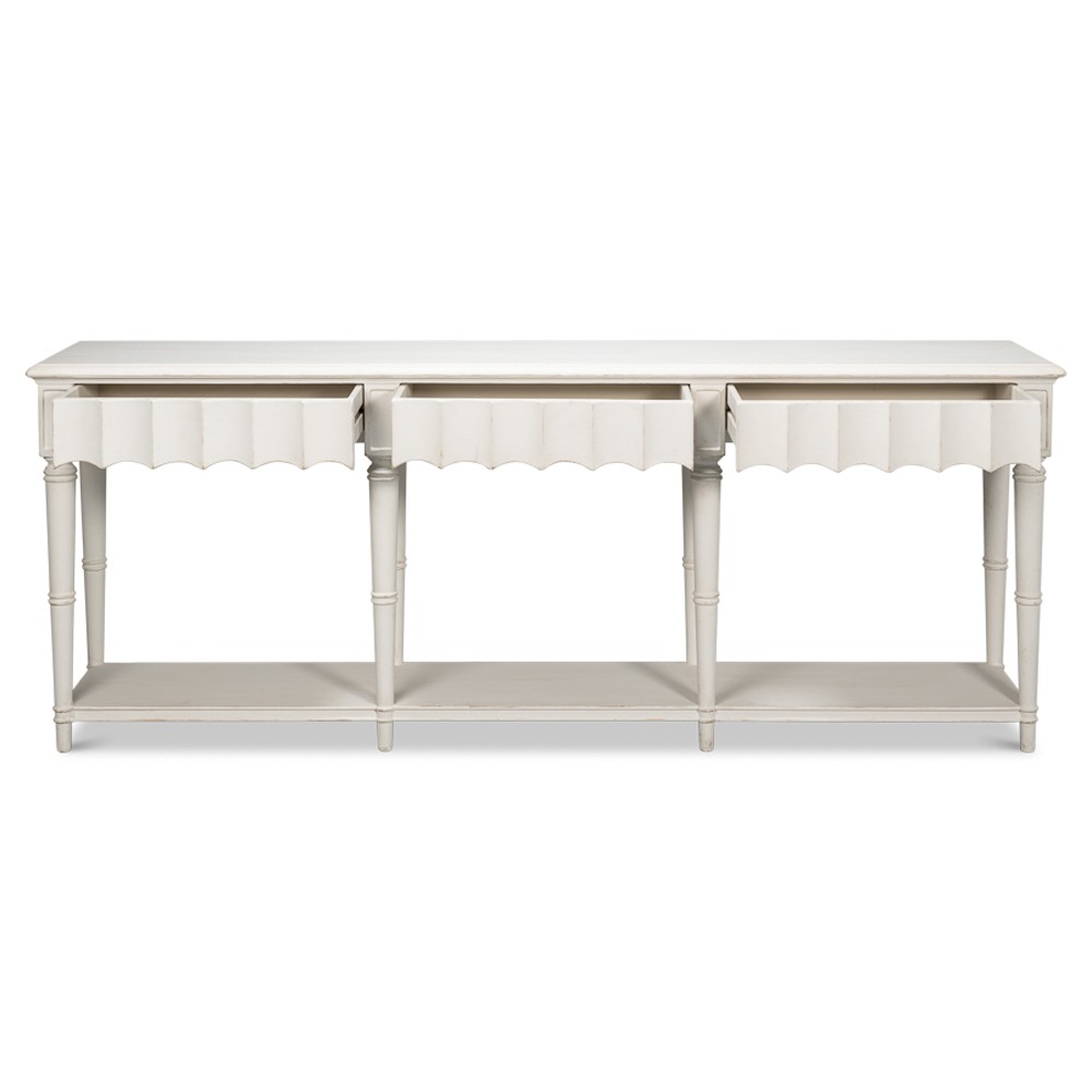 Whitehouse 名盤．本物come org盤．2ndプレス！ Clarise French Country White Pine Wood Rectangular Scalloped