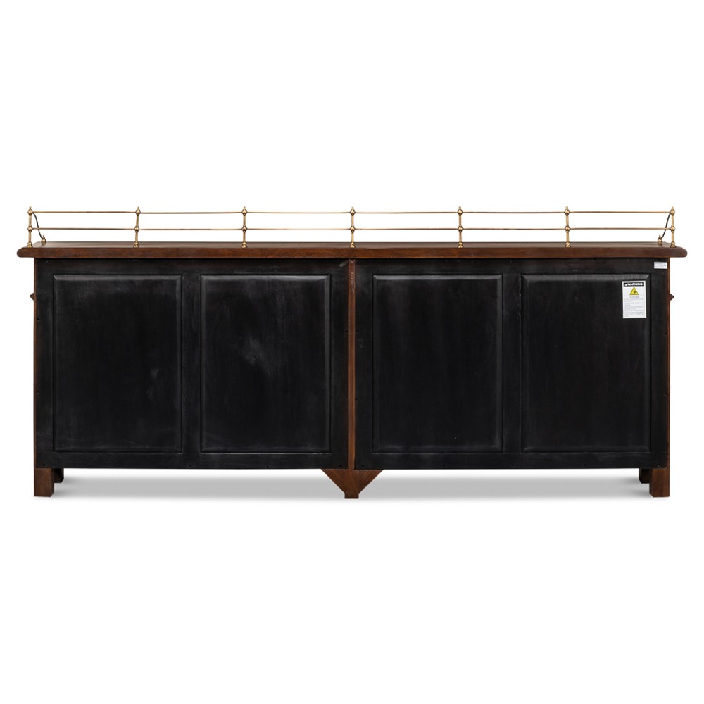 Serenity Updated Traditional Brown Walnut Wood Sideboard|