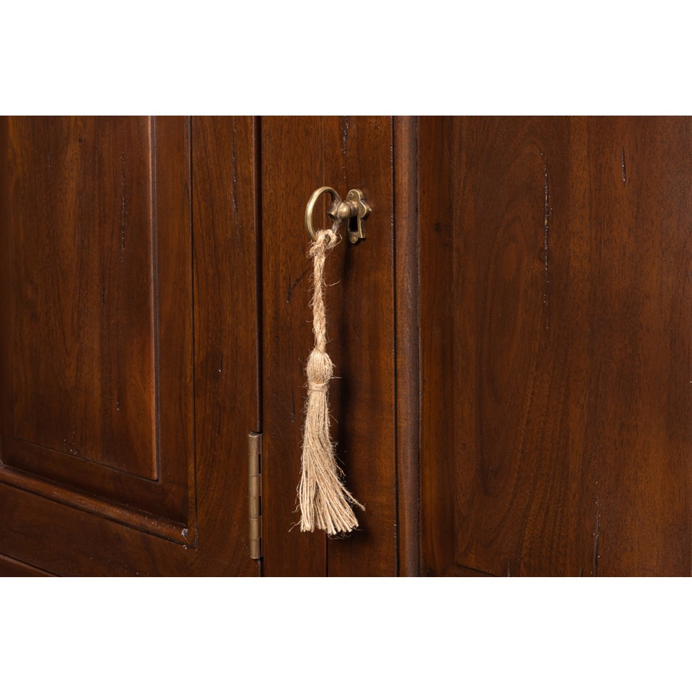 Serenity Updated Traditional Brown Walnut Wood Sideboard|