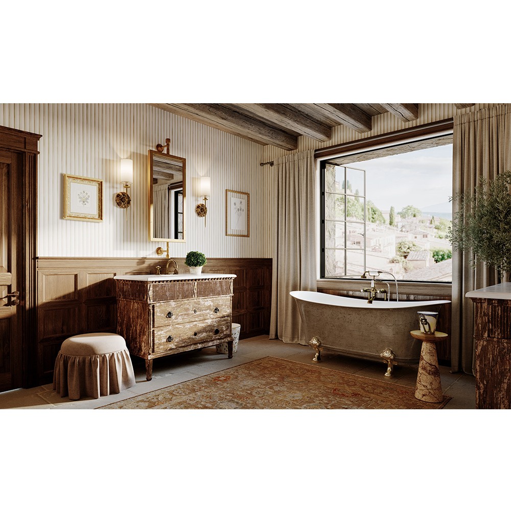 Ronin Traditional Gold Metal Wall Mirror - 42"|