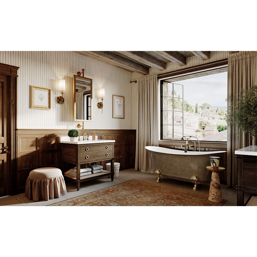 Ronin Traditional Gold Metal Wall Mirror - 42"|