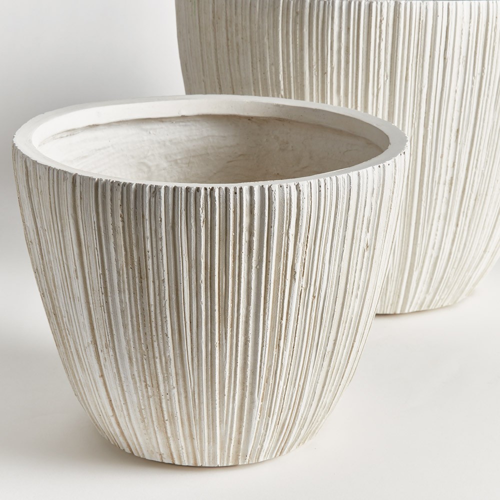 Rowena Modern White Tapered Outdoor Pot Planter - Set of 2|