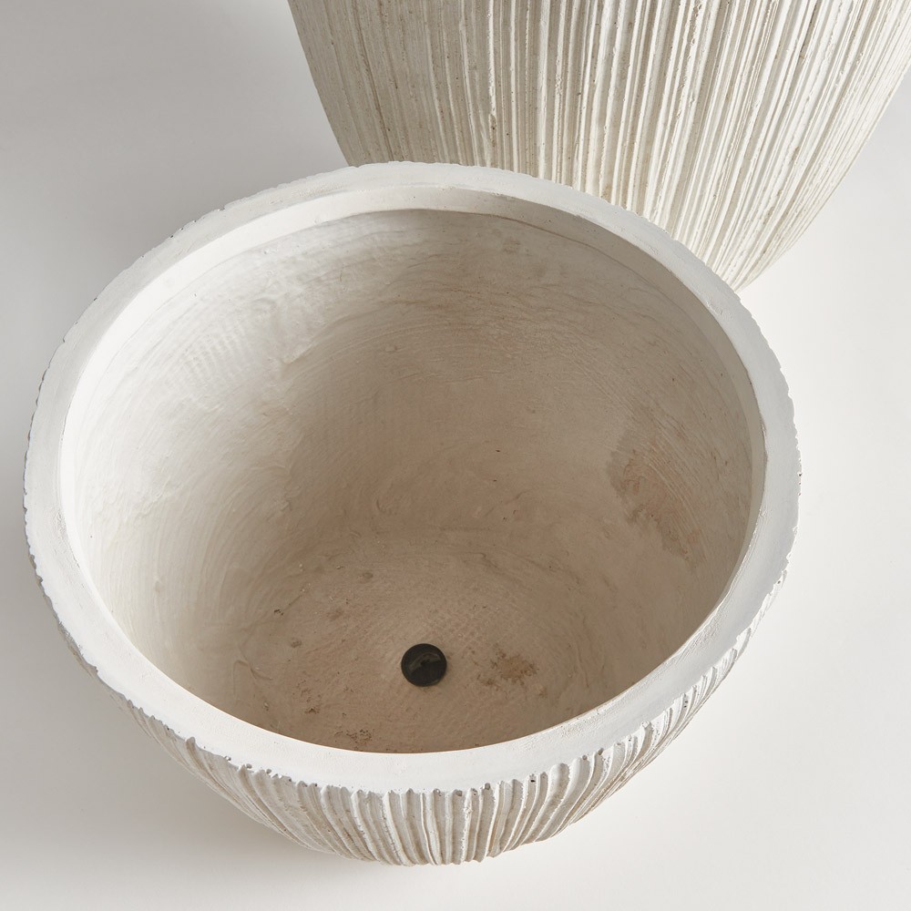 Rowena Modern White Tapered Outdoor Pot Planter - Set of 2|