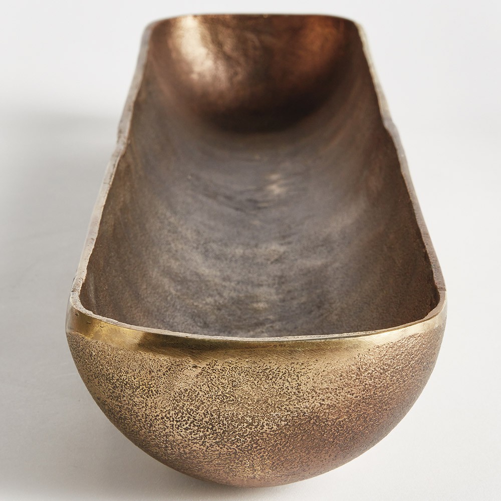 Burrow Updated Traditional Antique Brass Aluminum Decorative Bowl|