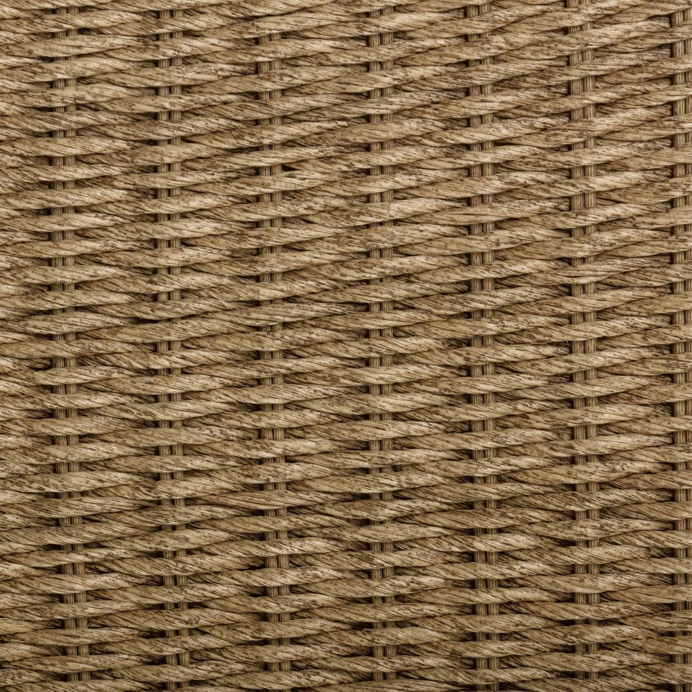 Viana Coastal Beige Upholstered Natural Wicker Outdoor Sofa - 93"|