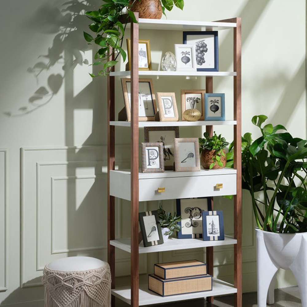 Pigeon and Poodle Blake Coastal Beach Navy Blue Leather Striped Photo Frame - 4x6|