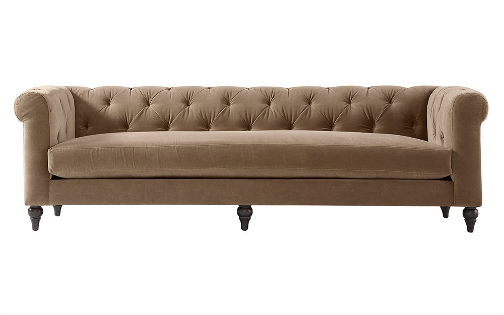 Rosehill Mocha Mist Performance Velvet Sofa - 88"|
