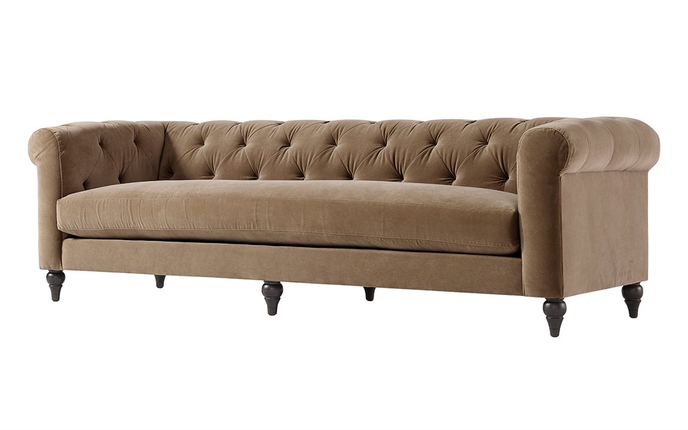 Rosehill Mocha Mist Performance Velvet Sofa - 88"|