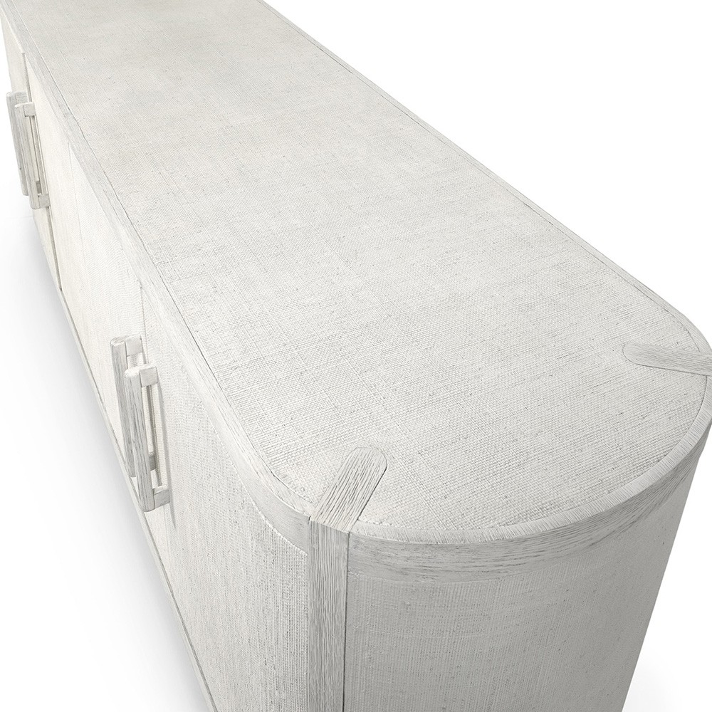 Palecek Astoria Modern Classic Whitewash Hardwood Sideboard Wide