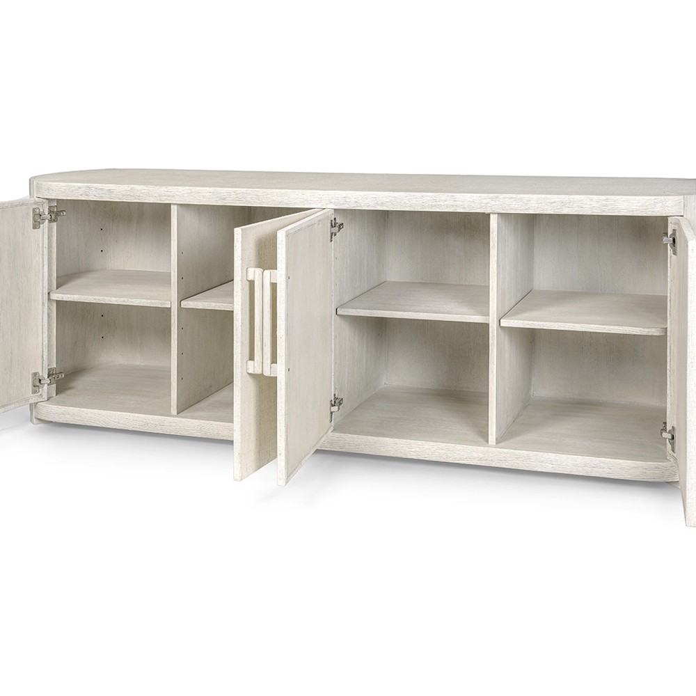 Palecek Astoria Modern Classic Whitewash Hardwood Sideboard Wide