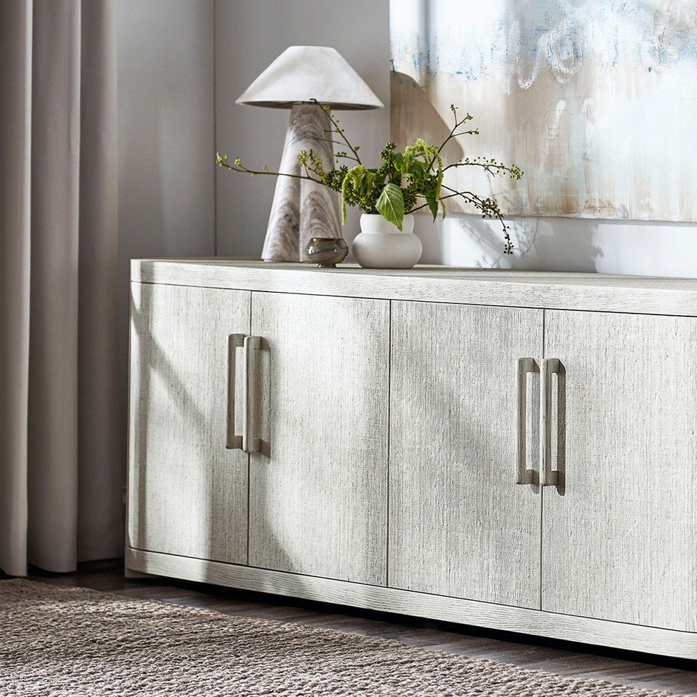 Palecek Astoria Modern Classic Whitewash Hardwood Sideboard Wide