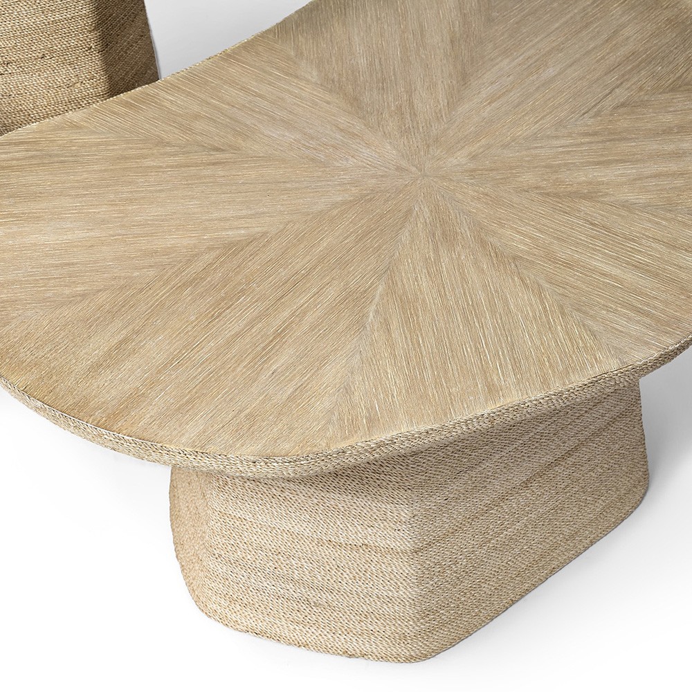 Palecek Iliana Coastal Beach Natural Woven Abaca Coffee Table - 34