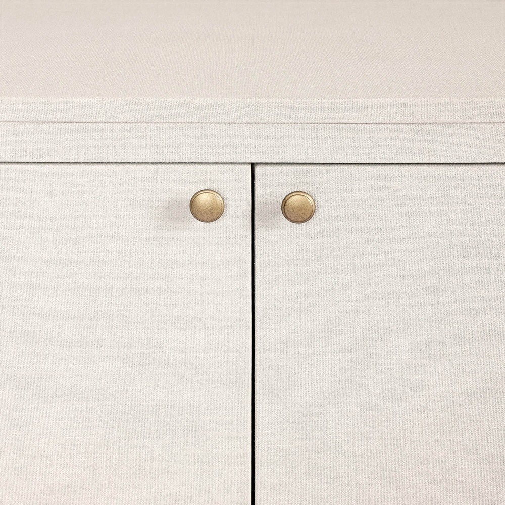 Beatrice Modern Classic Cream Painted Linen Oval Media Cabinet - 72"|