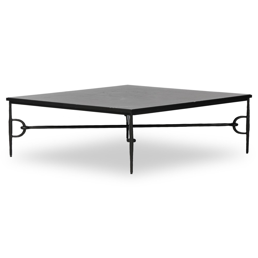 Ceasar French Country Brown Marble Square Coffee Table|