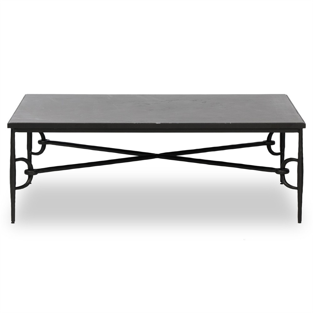 Ceasar French Country Brown Marble Square Coffee Table|