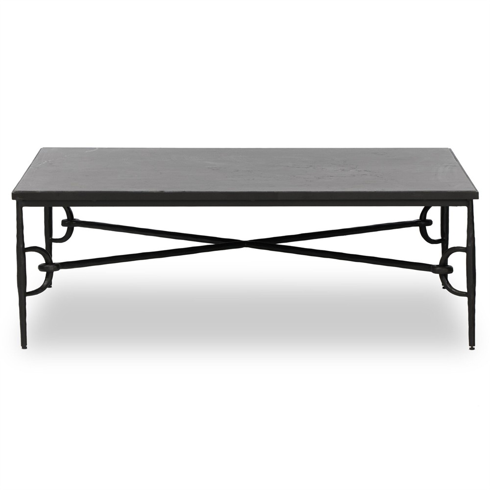 Ceasar French Country Brown Marble Square Coffee Table|