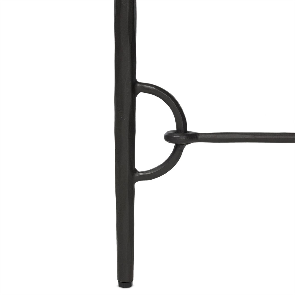 Ceasar French Country Beige Marble Wide Nightstand|