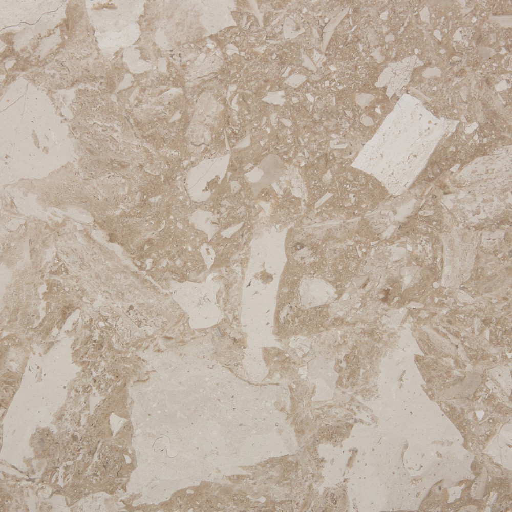 Ceasar French Country Beige Marble Wide Nightstand|