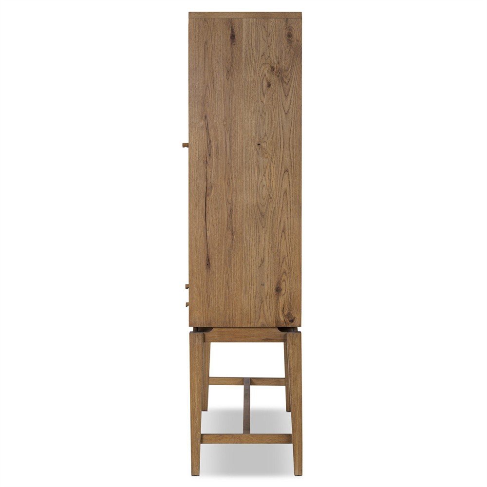 Lalaine Rustic Lodge Brown Oak Display Case|