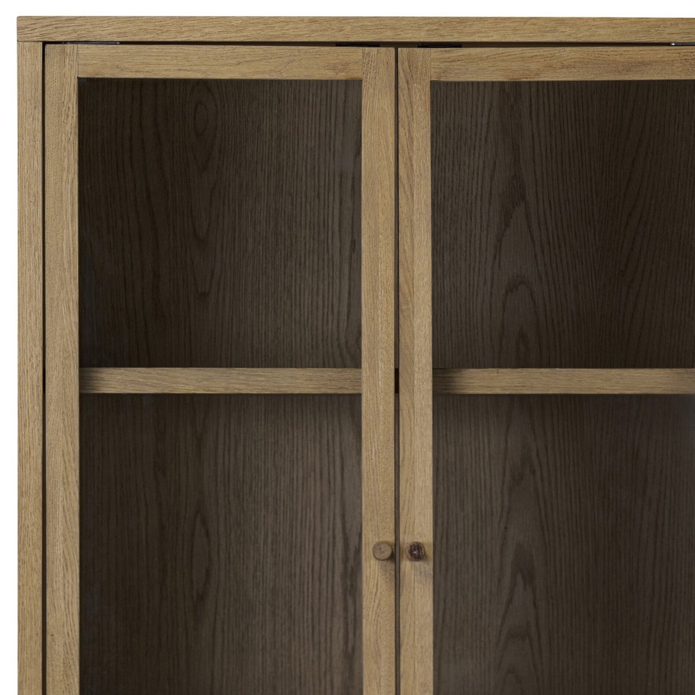 Lalaine Rustic Lodge Brown Oak Display Case|