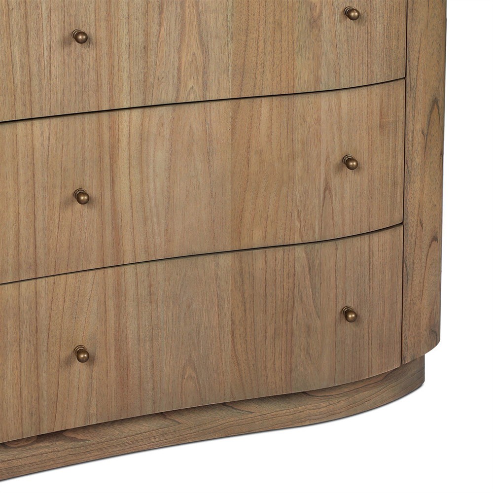 Juno Modern Classic Cream Marble Brown Wood Double Dresser | Kathy