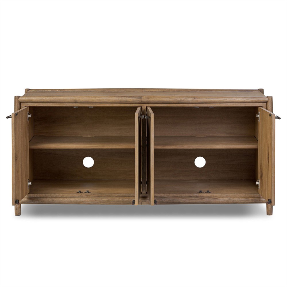 Genesis Updated Traditional Weathered Oak Media Cabinet - 64"|
