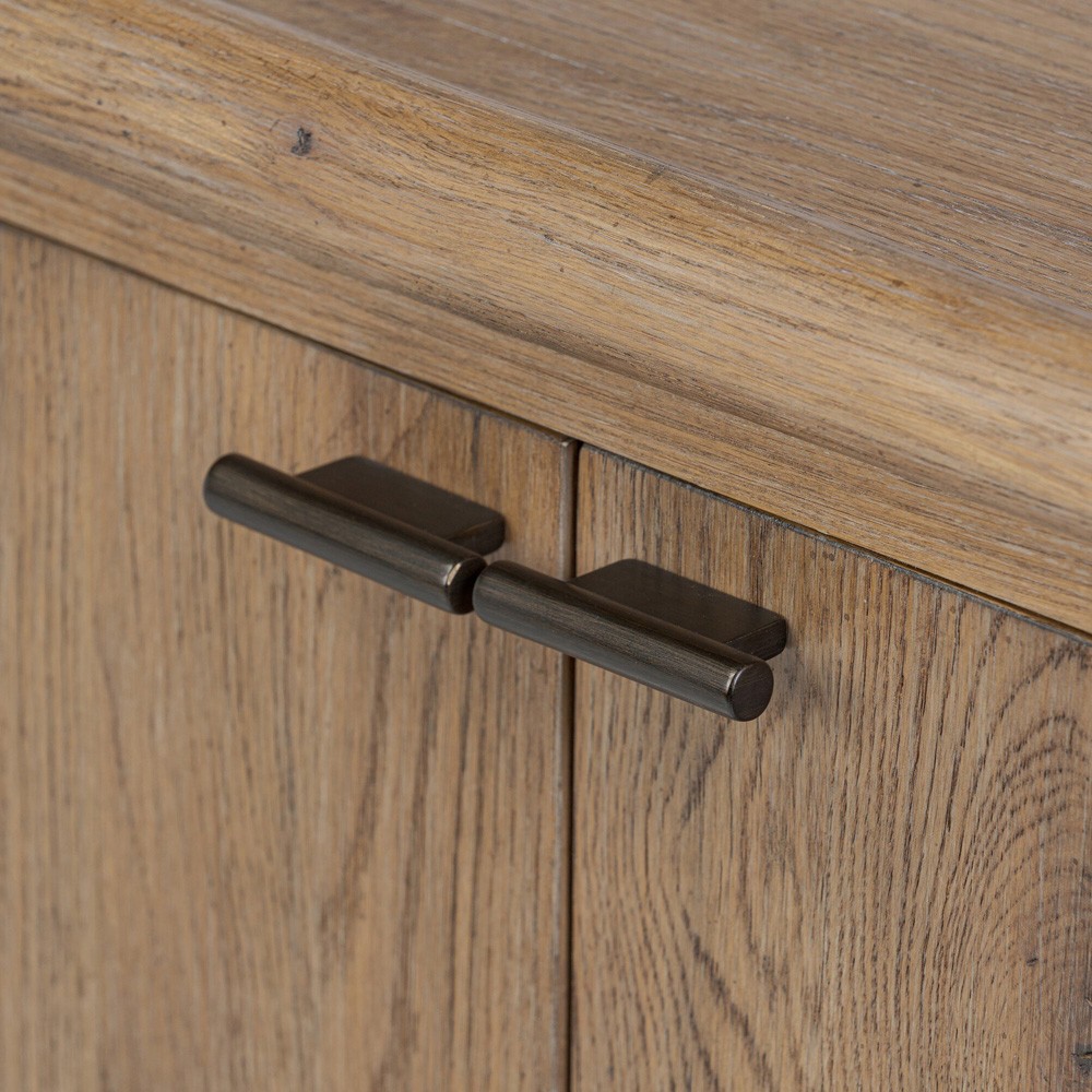 Genesis Updated Traditional Weathered Oak Media Cabinet - 64"|