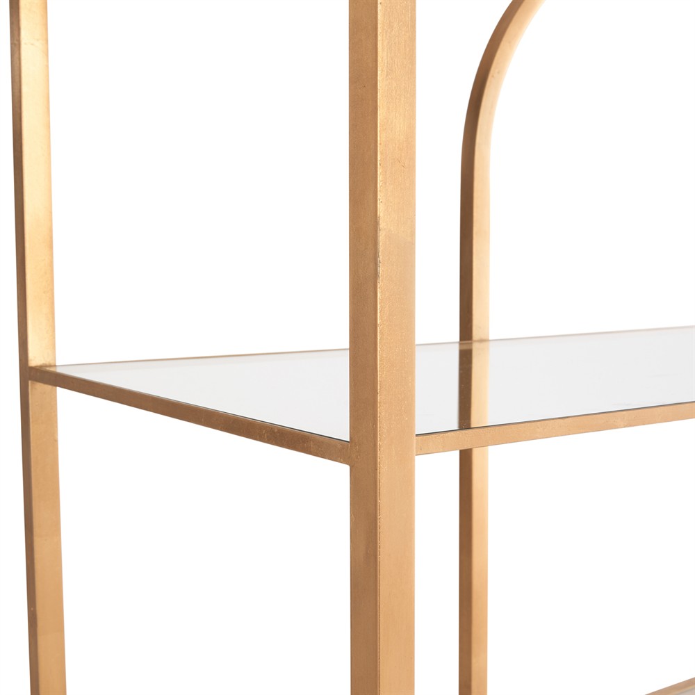 Arcilla Modern Classic Gold Metal Arched Etagere|