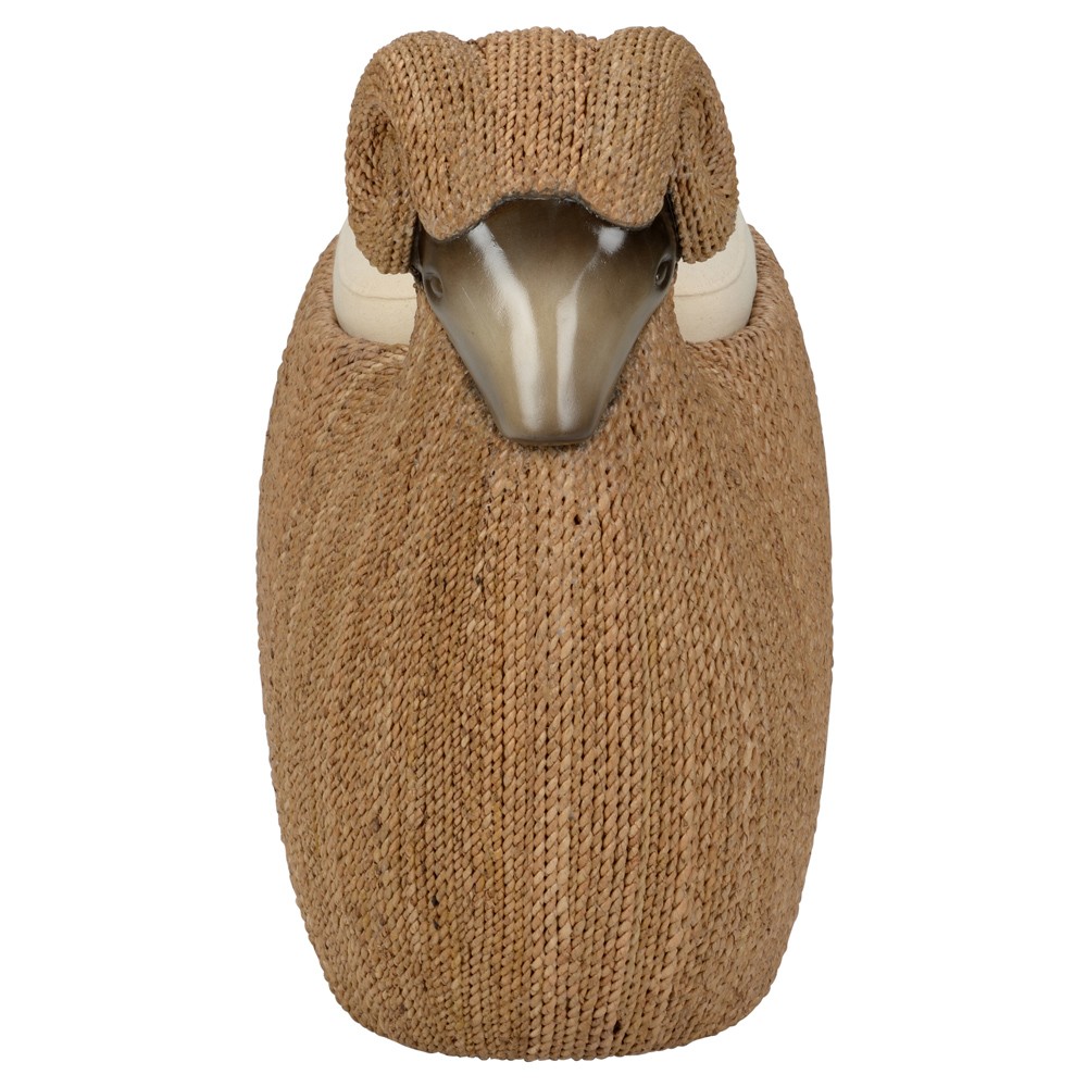 Raffaello Modern Classic Cream Woven Abaca Rope Ram Storage Stool ...
