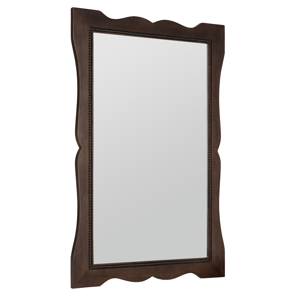 Jadeline Updated Traditional Dark Brown Wood Wall Mirror|